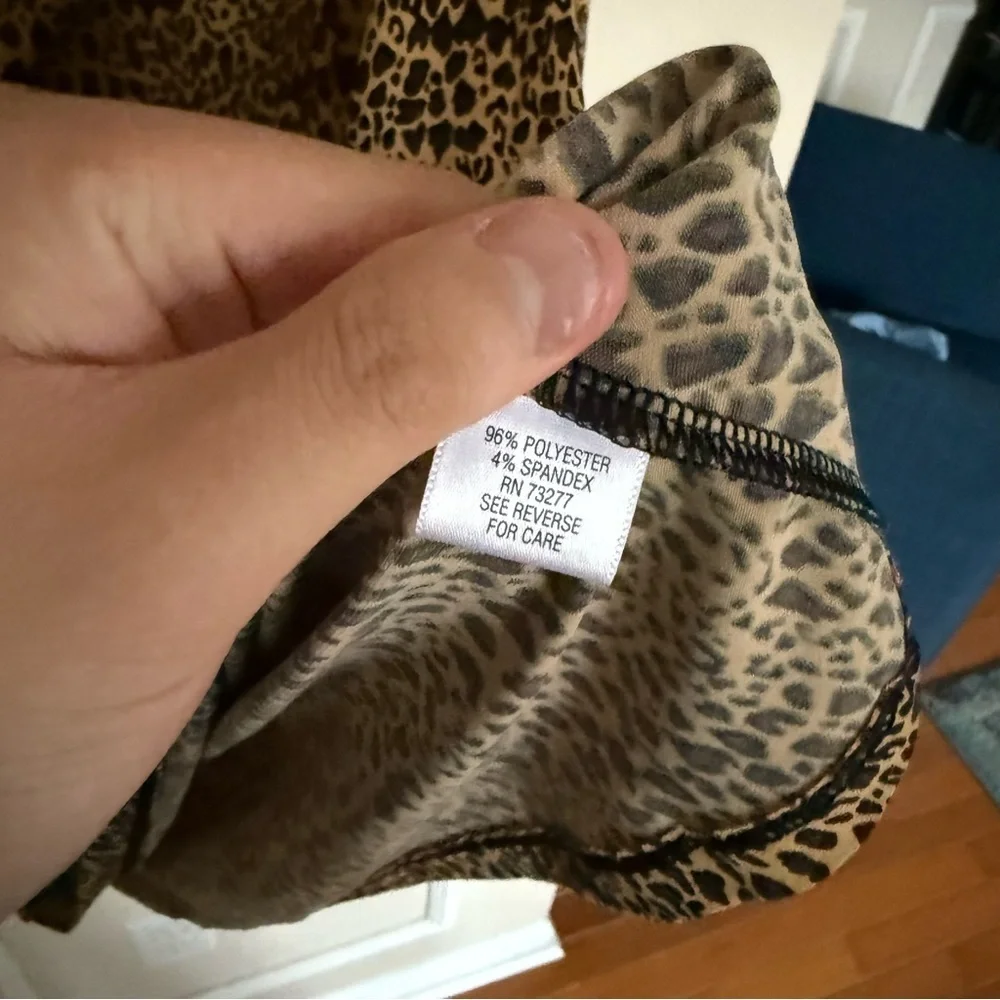 Y2K Apt. 9 Size XL Cowl Neck Long Sleeve Leopard Print Going Out Top Glamour - Picture 5 of 8